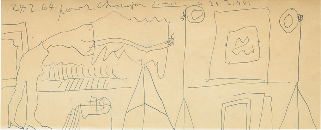 Pablo Picasso, ‘Etude pour le Photographe’, 1964, Pencil on paper, Phillips