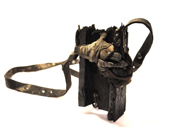 Jorge Manilla, ‘Hola Soledad! No me sorprende tu presencia II’, 2014, Fashion Design and Wearable Art, Burnt wood, leather, steel, TRECE SIN 3