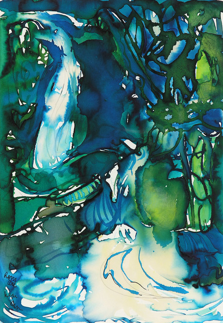 Romare Bearden, ‘ISLAND WATERFALL’, 1987, Drawing, Collage or other Work on Paper, Watercolor on Paper, Jerald Melberg Gallery