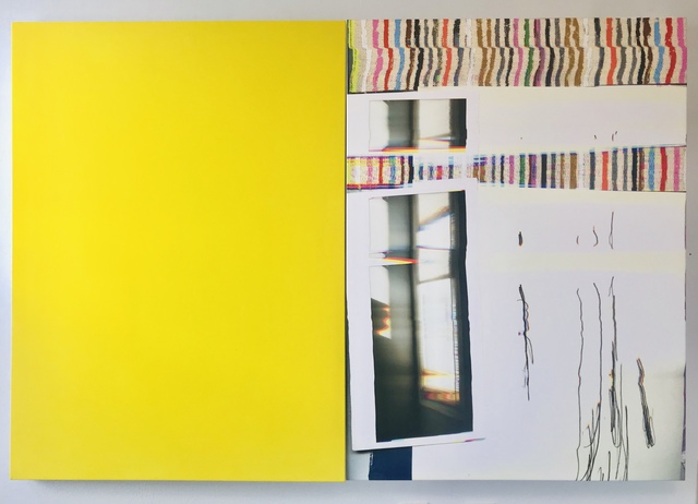Liz Trosper, ‘let me open a window: yellow’, 2019, Painting, UV inks on canvas with acrylic and serigraph ink on canvas, Barry Whistler Gallery