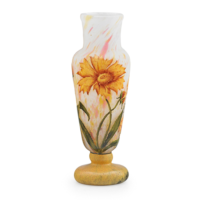 Daum, ‘Small Vase With Coreopsis, France’, Early 20th C., Rago/Wright