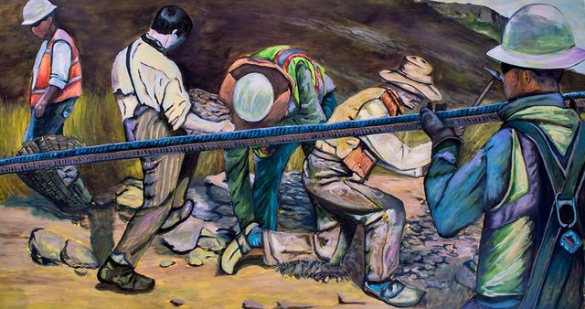 Augustine Chavez, ‘A System of Workers’, 2017, Painting, Oil on Panel, The Contemporary Art Modern Project