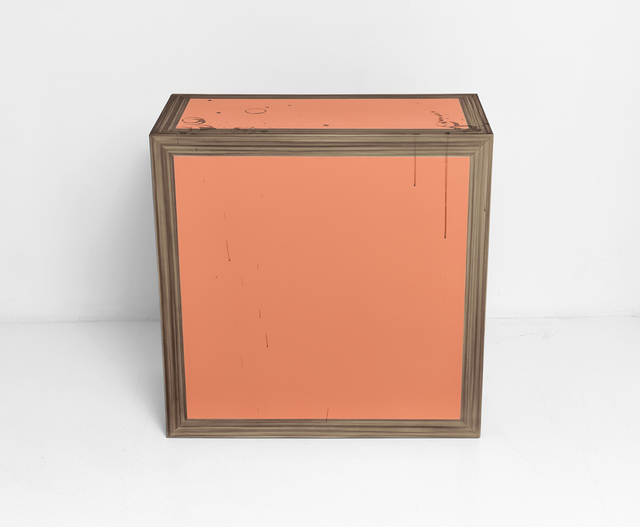 Kaz Oshiro, ‘Pedestal (wood/grain/orange)’, 2007, Painting, Acrylic on stretched canvas, Mireille Mosler Ltd.
