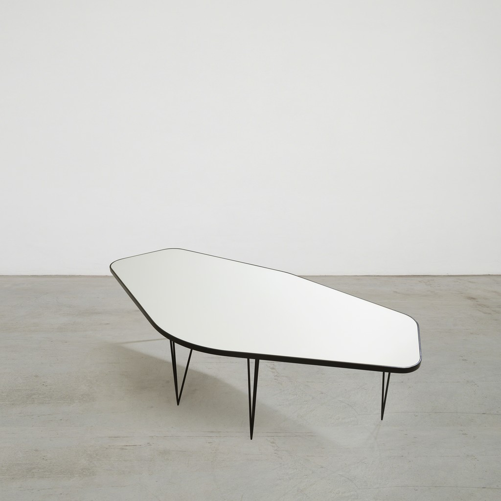 Free-form table by Joaquim Tenreiro
Brazil, 1960s
Manufactured by Tenreiro Móveis e Decorações
Jacarandá wood, underpainted glass, iron
| Literature: Soraia Cals, Tenreiro, Bolsa de Arte-Icatu, Rio de Janeiro 1998, p. 129
234 x 108 x h 73 cm
92.1 x 42.5 x h 28.7 in
Free-form table by Joaquim Tenreiro
Brazil, 1960s
Manufactured by Tenreiro Móveis e Decorações
Jacarandá wood, underpainted glass, iron
| Literature: Soraia Cals, Tenreiro, Bolsa de Arte-Icatu, Rio de Janeiro 1998, p. 129
234 x 108 x h 73 cm
92.1 x 42.5 x h 28.7 in