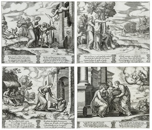 Four scenes from the The fable of Cupid and Psyche