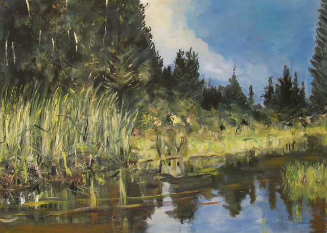 Rebecca Perehudoff, ‘Canal Reeds’, 2009, Painting, Acrylic on Canvas, Newzones