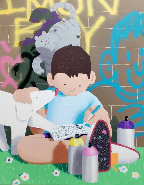 Imon Boy, ‘El universo a tus pies (the universe at your feet)’, 2020, Painting, Acrylic on canvas, YUSTO/GINER