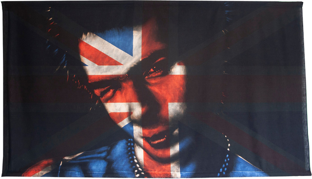 Pam Glew, ‘Sid’, 2020, Painting, Dye and bleach on vintage flag, AURUM GALLERY