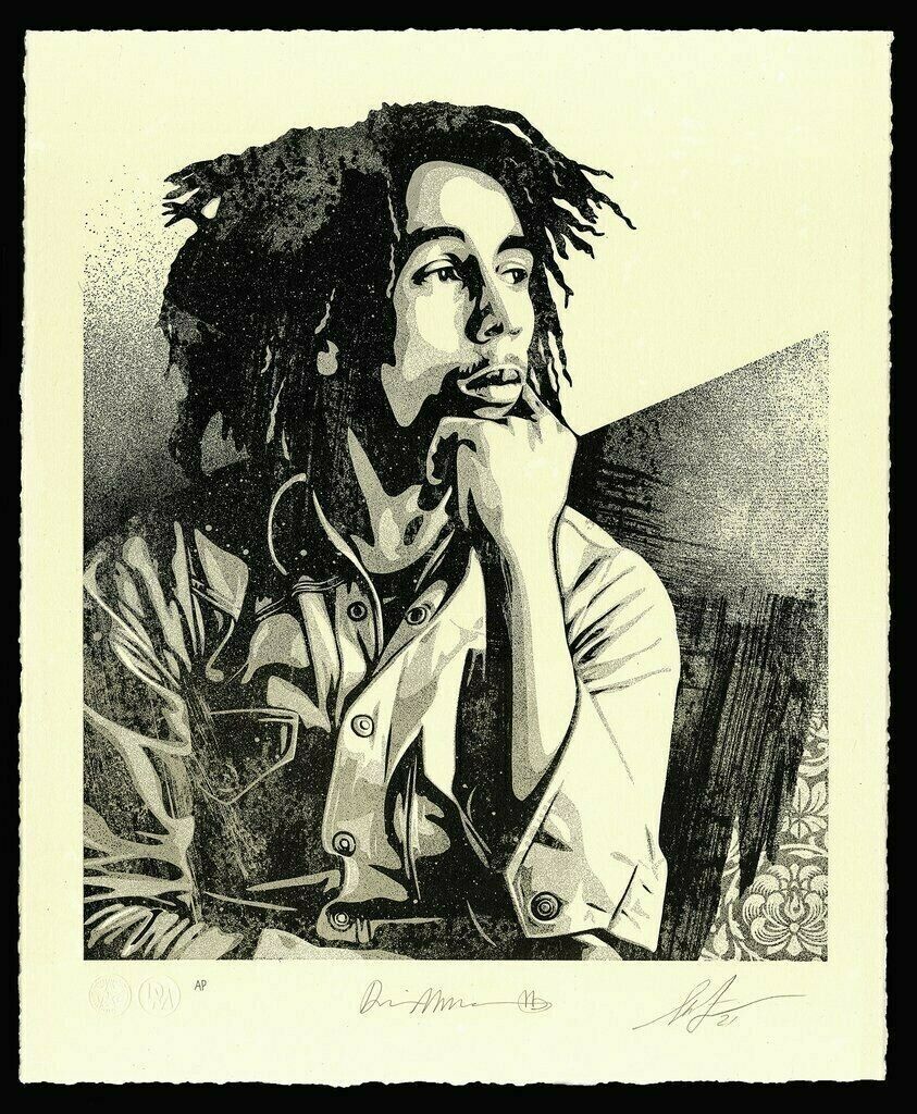 Bob Marley 40th Confrontation Shepard Fairey & Dennis Morris Signed & Numbered Letterpress OBEY Shepard Fairey Music Pop Art