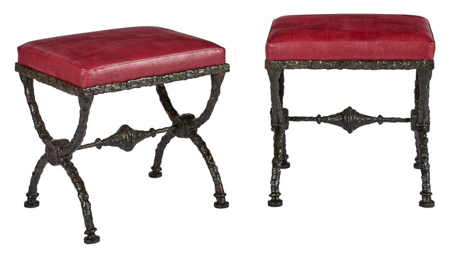 ‘Pair of Diego Giacometti Patinated Bronze Tabourets en X, Troisième Version’, Designed 1965, Design/Decorative Art, Doyle