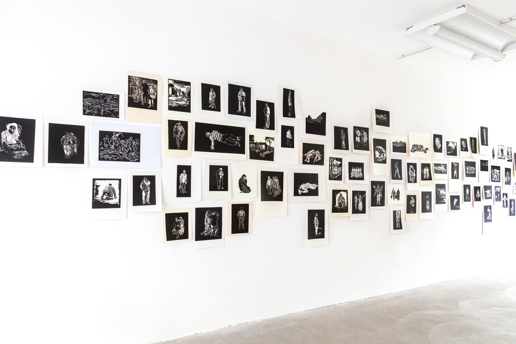 exhibition view: Lino´s 2003-2005, Stijn Peeters | 73 linocuts | image: ©dasesszimmer exhibition view: Lino´s 2003-2005, Stijn Peeters | 73 linocuts | image: ©dasesszimmer