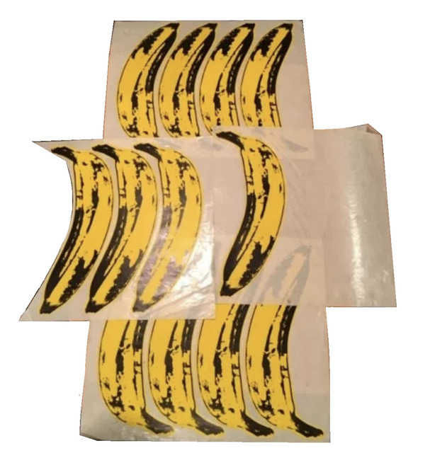 Andy Warhol, ‘SET OF 12- "The Velvet Underground Banana Stickers", Original Unpeeled Banana Stickers Designed by Warhol for the Debut Album "The Velvet Underground & Andy Warhol", Extremely RARE’, 1967, Ephemera or Merchandise, Coated Paper, Glue, Glassine Paper, VINCE fine arts/ephemera