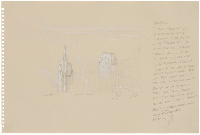 Stephen Hannock, ‘Central Park’, 1992-93, Drawing, Collage or other Work on Paper, Gouache and graphite on sheet from spiral bound drawing pad, Doyle