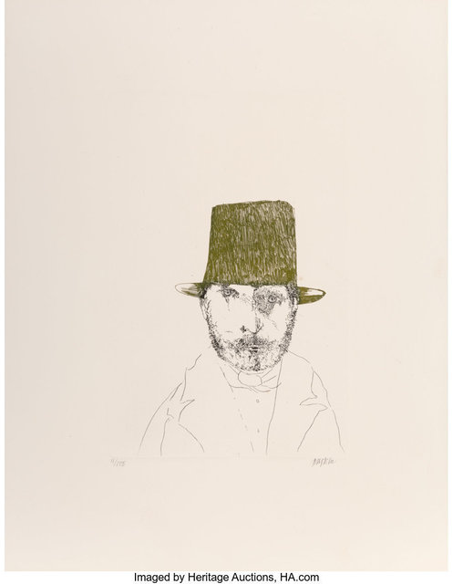 Leonard Baskin, ‘Rudolphe Bresdin, from Laus Pictorum: Portraits of Nineteenth Century Artists’, c. 1969, Print, Etching in colors on wove paper, Heritage Auctions