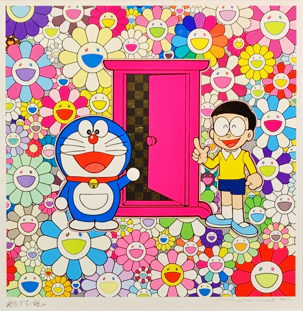 Takashi Murakami, ‘Anywhere Door (Dokodemo Door) in the Field of Flowers’, 2018, Print, Silk Screen, Shukado Gallery