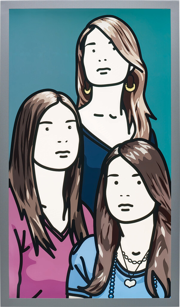 Julian Opie - Hannah, Lottie and Esther blinking (vertical)