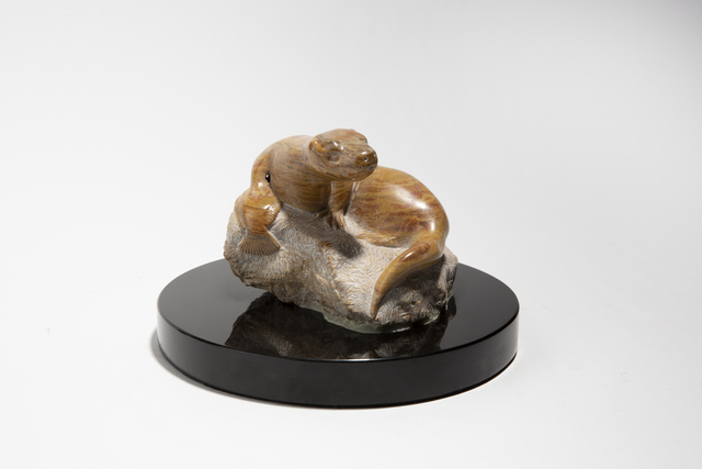 Tony Angell, ‘Otter with Catch’, 2015, Sculpture, Stone, Gerald Peters Gallery