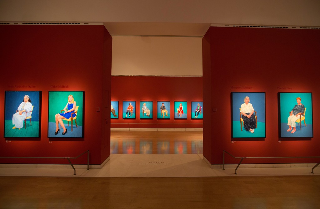 Installation view of David Hockney RA: 82 Portraits and 1 Still-life © David Parry/ Royal Academy of Arts Installation view of David Hockney RA: 82 Portraits and 1 Still-life © David Parry/ Royal Academy of Arts