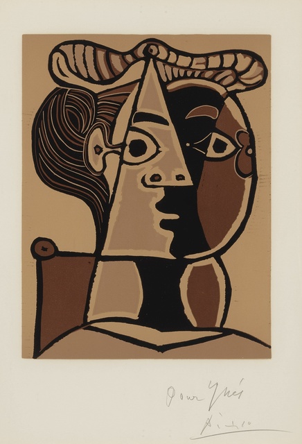 Pablo Picasso, ‘Femme assise au chignon (B. 1071; Ba. 1298)’, 1962, Print, Linoleum cut printed in colors, Sotheby's