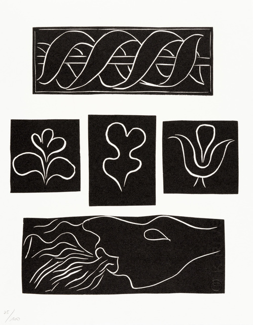 Henri Matisse, ‘ORNEMENTS, BANDEAUX ET CULS-DE-LAMPE (Variant XI)’, 1944, Print, Original linocut printed in black ink on white Rives wove paper., Christopher-Clark Fine Art