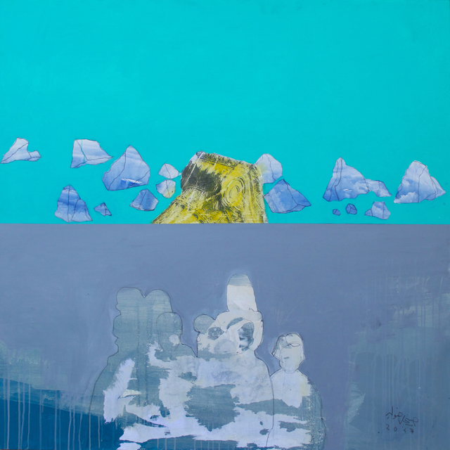 Hosni Radwan, ‘Out of Place #5’, 2017, Painting, Mixed media on canvas, Zawyeh Gallery
