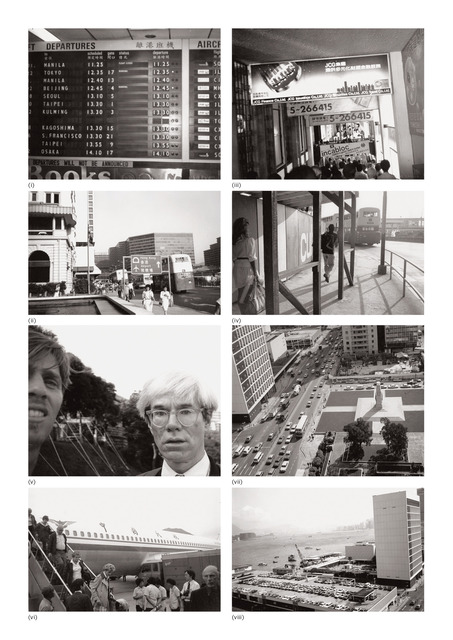 Andy Warhol, ‘Eight works: (i) Airport; (ii) Hong Kong Airport; (iii) Pedestrian Walkway and Signs; (iv) Street Scene with People and Bus; (v) Andy Warhol with Christopher Makos; (vi) Airport; (vii) Hong Kong; (viii) Hong Kong Harbour’, 1982, Phillips