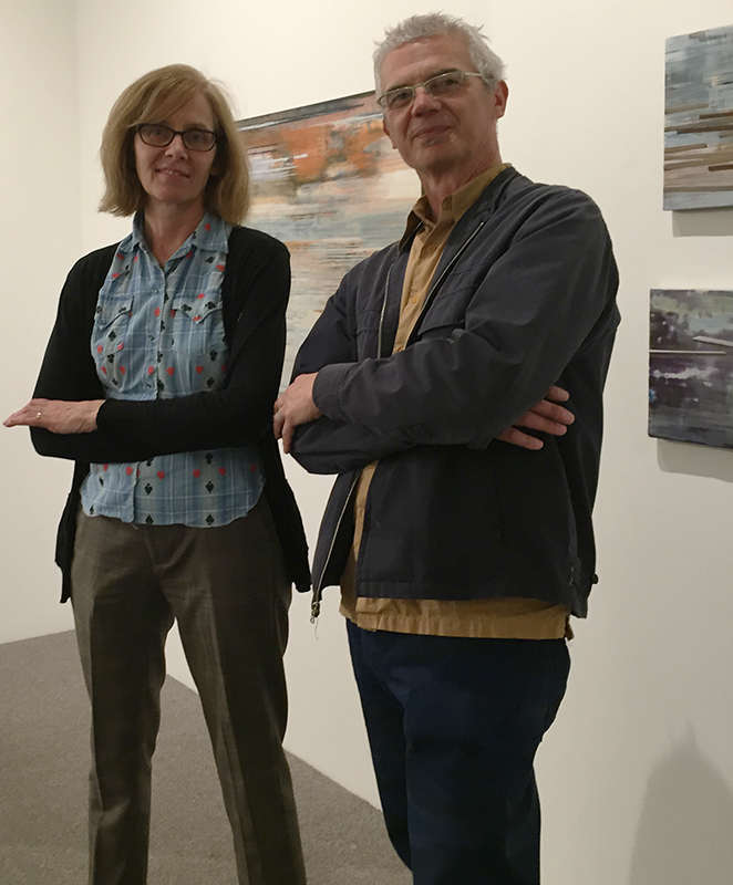 Artist Patti Bowman on opening night at Linda Hodges Gallery, Seattle (3/5/2015), with gallery director Dale Cotton Artist Patti Bowman on opening night at Linda Hodges Gallery, Seattle (3/5/2015), with gallery director Dale Cotton