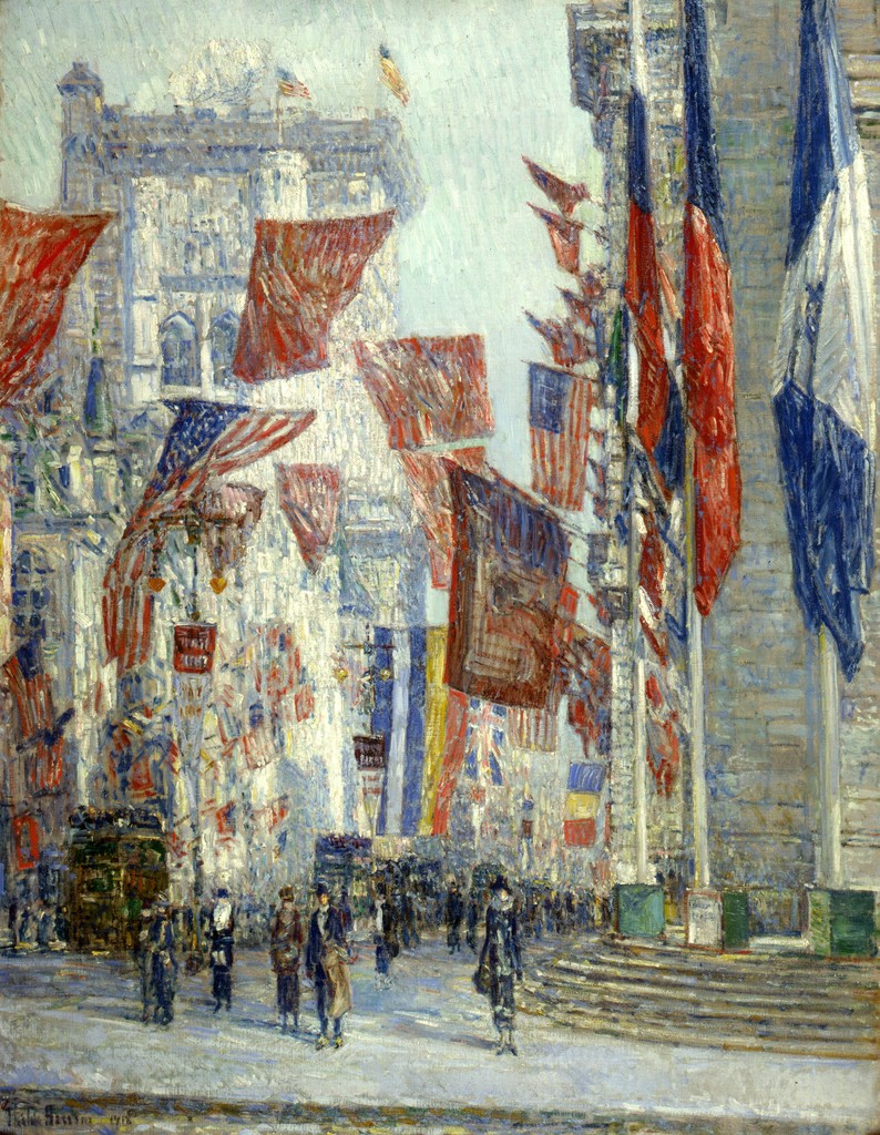 Childe Hassam, Avenue of the Allies, 1918. Oil on canvas. Private collection Childe Hassam, Avenue of the Allies, 1918. Oil on canvas. Private collection