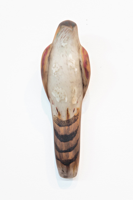 Jane Rosen, ‘TOBACCO LACE SQUARE BIRD’, 2018, Sculpture, Handblown pigmented glass, Traver Gallery