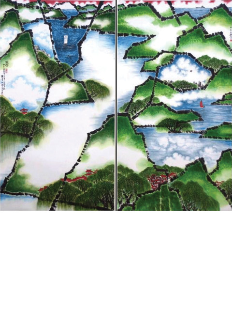Lo Ch'ing 罗青, ‘風雲一甲午戰爭一百年 (視窗山水) The-Wind-of-Wars’, 2016, Painting, Ink and color on paper, Art WeMe Contemporary Gallery