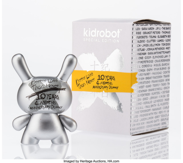 Kidrobot Special Edition 10th Anniversary DUNNY 3/" 10 Years 4 Months BLACK NEW