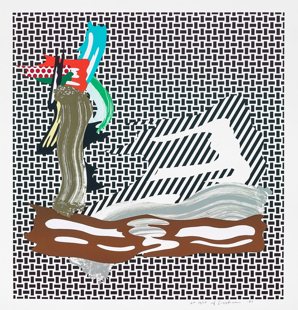 Roy Lichtenstein, ‘Brushstroke on Canvas’, 1989, Print, Lithograph on Rives BFK paper, 12 colors in 11 runs, from 12 aluminum plates., Fine Art Mia