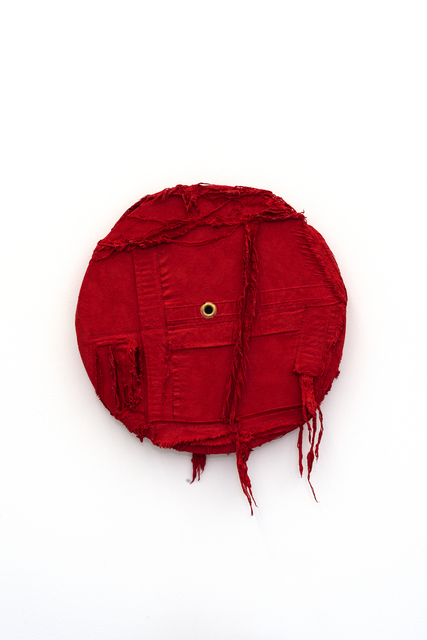 Alan Belcher, ‘Rondo’, 2019, Painting, Raw 'Cadmium Red Deep Hue' oil paint on sewn canvas tarpaulins, mounted on wooden stretcher, MKG127
