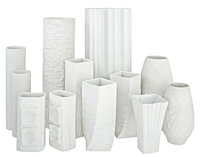 Group Of Ten Rosenthal Studio Line White Matte Porcelain Vases