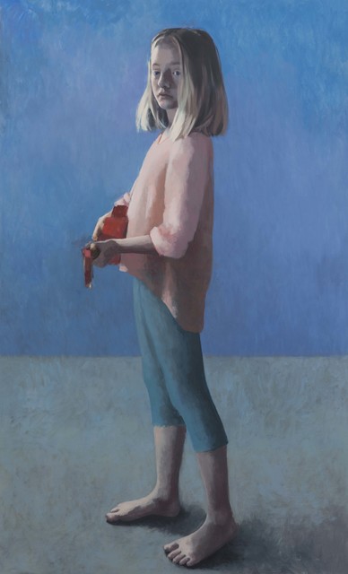 Claerwen James, ‘Girl with a Ukulele 3’, 2018, Painting, Oil on canvas, Flowers