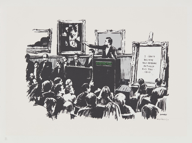 Banksy, ‘Morons’, 2007, Print, Screenprint in colors, on Arches 88 paper, with full margins., Phillips