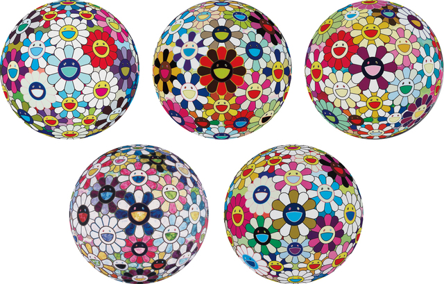 Takashi Murakami, ‘Flower Ball (3-D) Sequoia sempervirens; Flower Ball (Lots of Colors); Flowerball sexual Violet No. 1 (3D); Right There, The Breadth of the Human Heart; and Autumn 2004’, 2013, Phillips