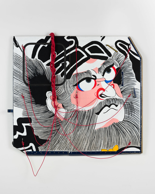 Sean Cordeiro & Claire Healy, ‘Shoki’, 2020, Sculpture, Iroquois aircraft panel, acrylic gouache, polyester cord, Roslyn Oxley9 Gallery