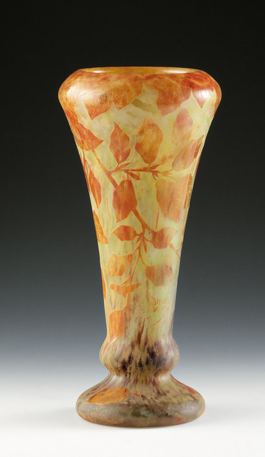 Daum Vase With Autumn Leaves Nancy France C 1900