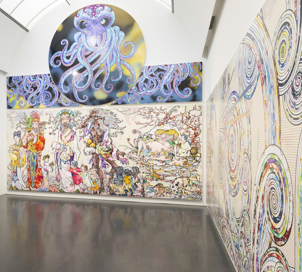 Installation view, Takashi Murakami: The Octopus Eats its Own Leg, MCA Chicago, June 6 – September 24, 2017. Photo: Nathan Keay, © MCA Chicago. Installation view, Takashi Murakami: The Octopus Eats its Own Leg, MCA Chicago, June 6 – September 24, 2017. Photo: Nathan Keay, © MCA Chicago.