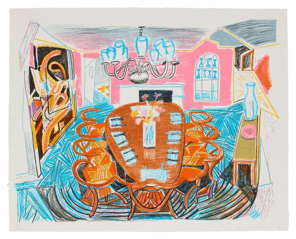 David Hockney - Tyler Dining Room, from Moving Focus