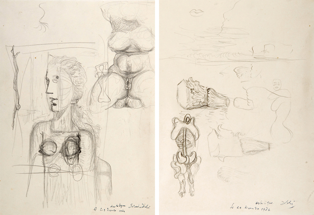 Salvador Dalí, ‘Études pour le tableau Visage Paranoïaque (1935)’, 1935, HELENE BAILLY GALLERY