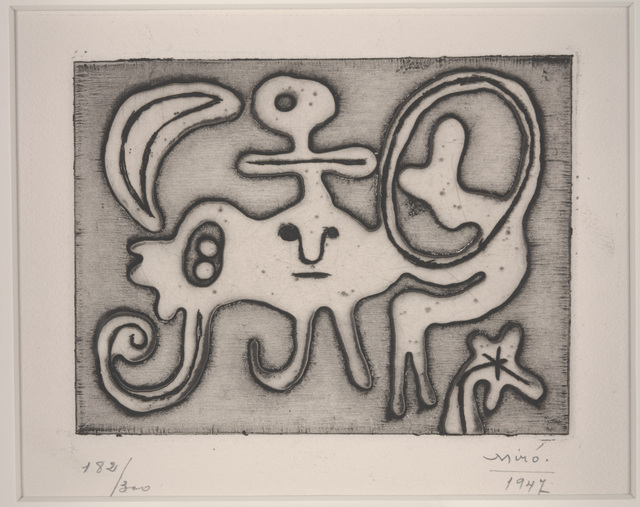 Joan Miró, ‘Woman and Bird in Front of the Moon (Femme et oiseau devant la lune) from Laurels number 1’, 1947, Dallas Museum of Art