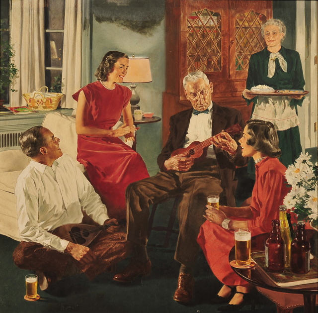 Douglass Crockwell, ‘The Family Gathering, Beer Belongs Advertisment’, 1941, The Illustrated Gallery