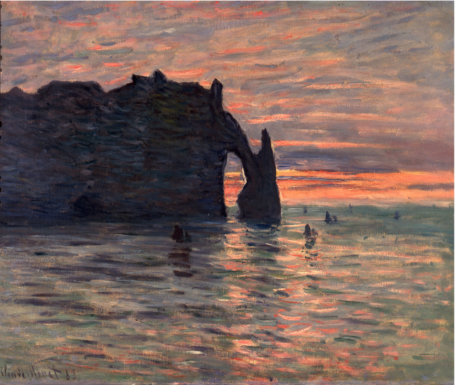 Claude Monet | Sunset at Étretat (1883) | Artsy