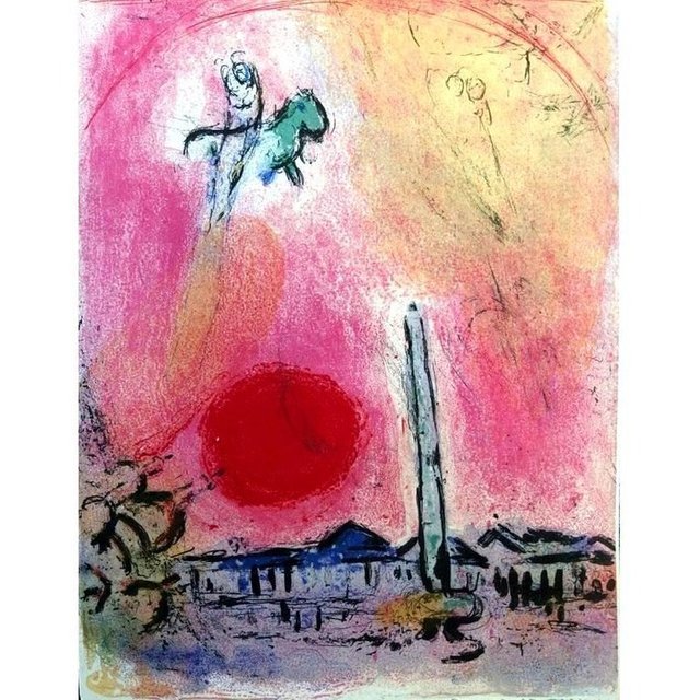 Marc Chagall, ‘Original Lithograph "La place de la concorde" by Marc Chagall’, 1962, Galerie Philia