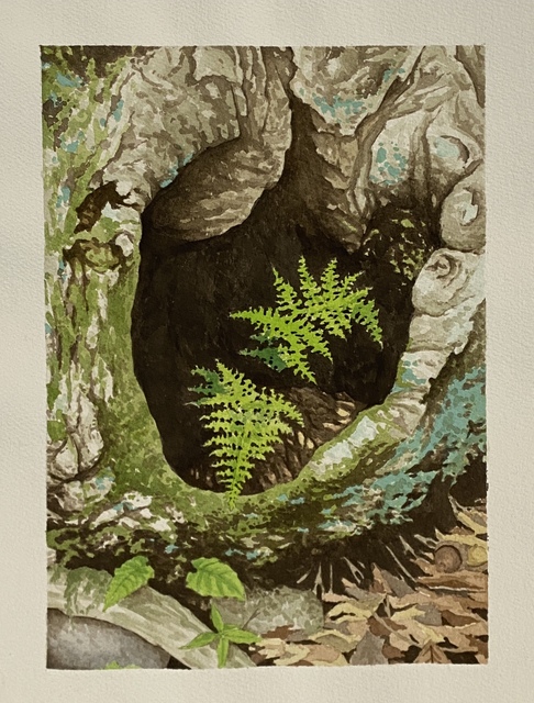 Sean Cavanaugh, ‘Old Growth Vase’, 2003, Drawing, Collage or other Work on Paper, Watercolor and gouache, Friends Seminary Benefit Auction
