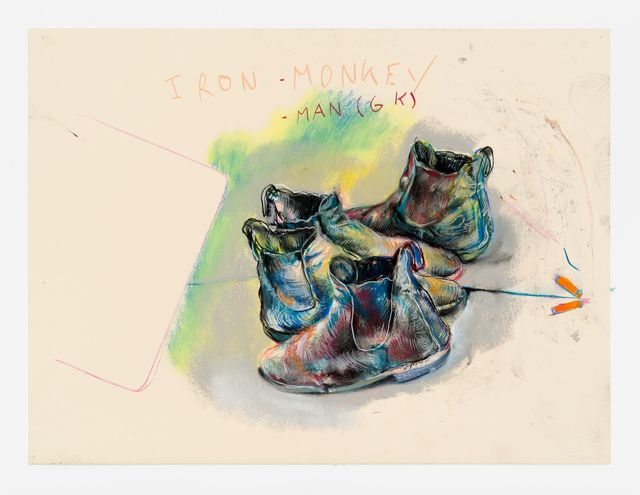 Matthieu Ronsse, ‘Iron money iron man (ghost face killah)’, 2017, Drawing, Collage or other Work on Paper, Pastel on paper, Almine Rech