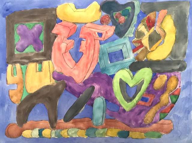 Richard Barnet, ‘Untitled’, 2016, Drawing, Collage or other Work on Paper, Watercolor and pencil on paper, 440 Gallery