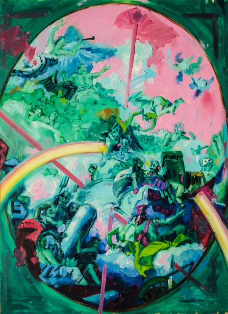 Jonny Green, ‘All night disco party’, 2019, Painting, Oil on cardboard, Galerie Heike Strelow
